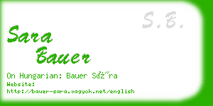 sara bauer business card